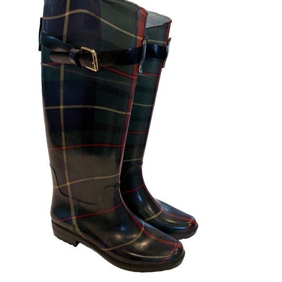 Lauren Ralph Lauren Rossalyn II Women’s Rain Boots Tartan Plaid Sz 6 NEW! - Picture 1 of 13